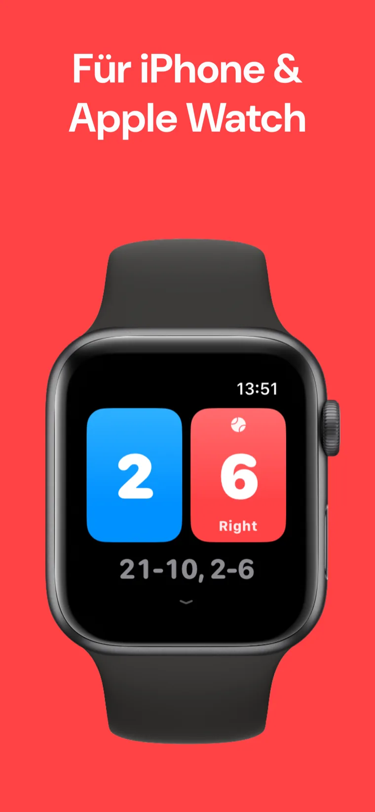 Für iPhone & Apple Watch — Badminton Punktestand auf iPhone und Apple Watch